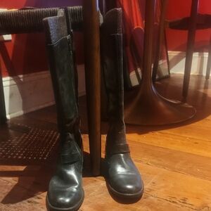 Born Black Leather Heeled Boots